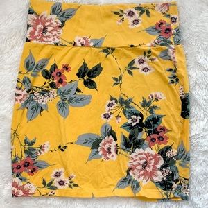 Yellow floral skirt